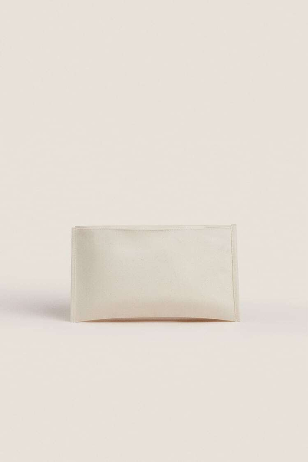 ZARA HOME ХЛОПКОВАЯ ЖЕСТКАЯ СУМКА, СВЕТЛО-БЕЖЕВЫЙ