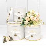 Коробка 18х17 см Набор 3 шт "Flowers For You" (Белый)