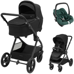 Коляска детская Maxi-Cosi Oxford Plus 3 в 1 с автокреслом CabrioFix Essential green 1978390110 PlusTwillic Black/Черный