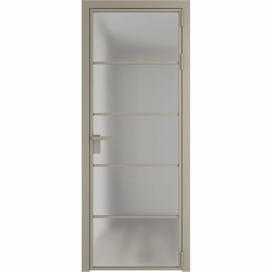 Алюминиевая дверь 14AG никель матовый остеклённая