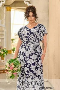 Платье 2461-темно-синий Minova