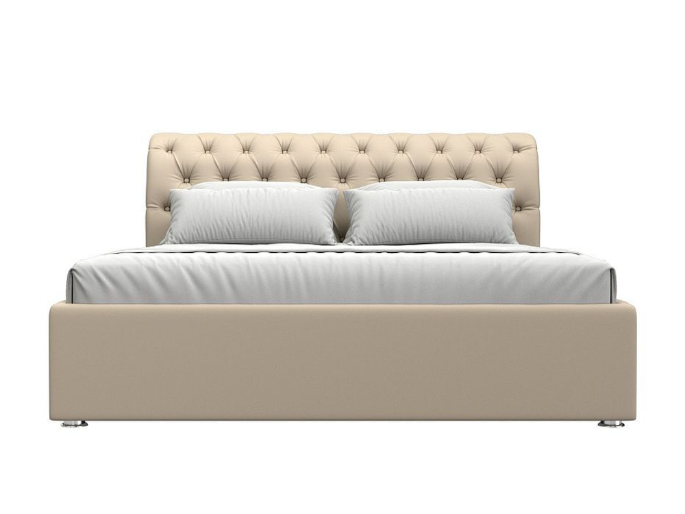Кровать интерьерная Сицилия 160, Бежевый, Экокожа, 28483