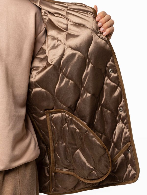 Куртка стежка короткая песочная - фото 6