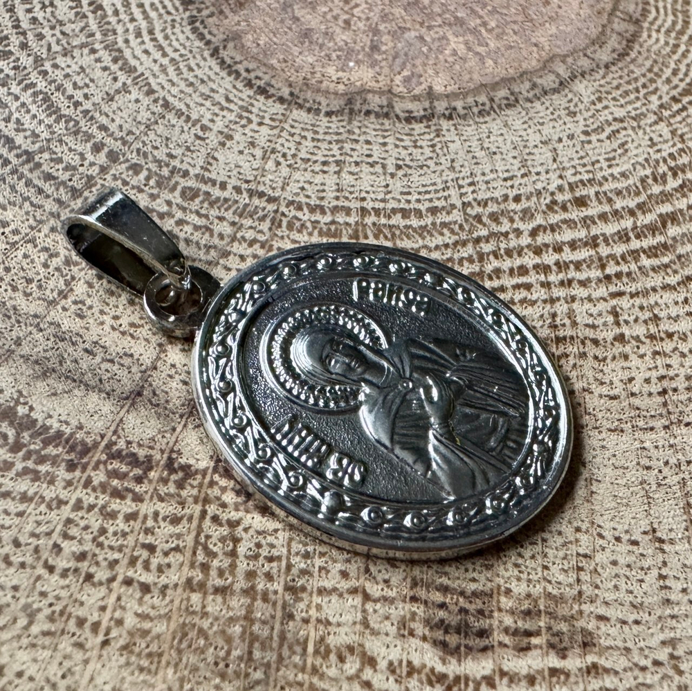 Нательная именная икона святая Раиса (Ираида) с серебрением