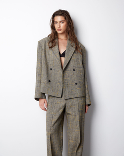 Жакет из шелка и вискозы Боттега Венета желтый/синий