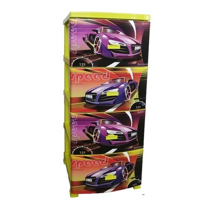 Комод ДЕКОР(моно рис) 4-х Спорткар лимонный РП-451