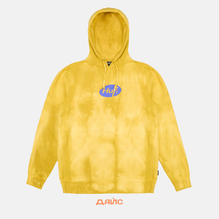 Толстовка мужская HUF Relax Tiedye артикул:PF00345-YELLW - купить в магазине Дайс