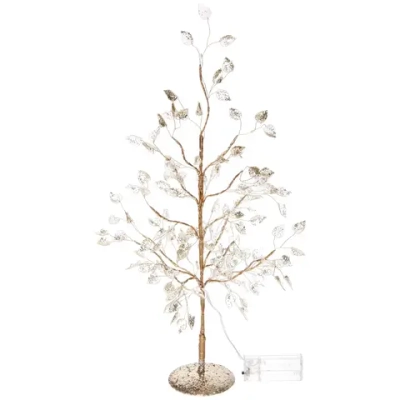 Дерево декоративное «Зимнее чудо» 50 cм, (с подсветкой на батарейках 2хАА), Золото