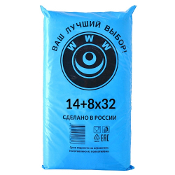 Пакеты фасовочные ПНД 14+8х32см 7мкм синяя упаковка (1/10шт)