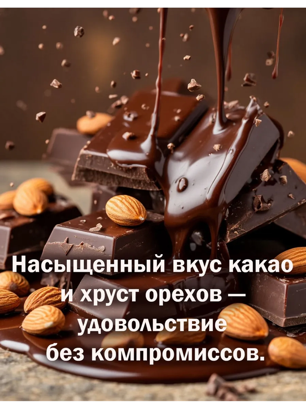 Шоколад 2кг горький с орехами, брикет