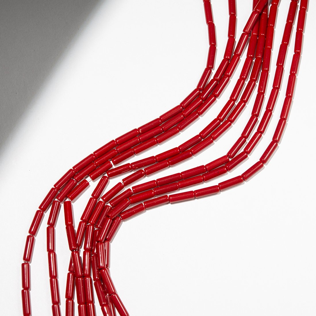 Красная яшма (имитация), трубочки, 4,5*13,5мм