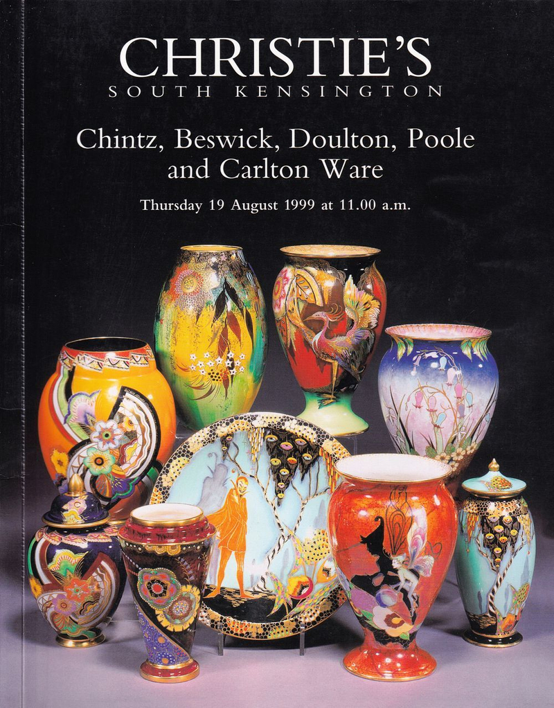 Каталог аукциона Christie's, Лондон, Британская керамика фирм Chintz, Beswick, Doulton, Pool и Carlton от 19 августа 1999 года