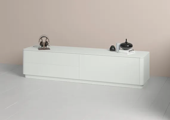 Тумба Tammi под ТВ 2 ящика откидная дверь (белый)