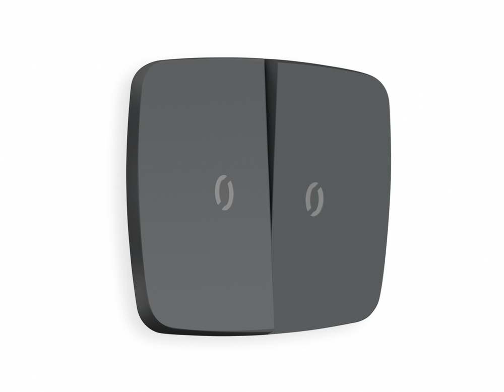 OP9040 Лицевая панель OMEGA (Графит Мягкое касание) для 2-кл выключателей с подсветкой QUANT