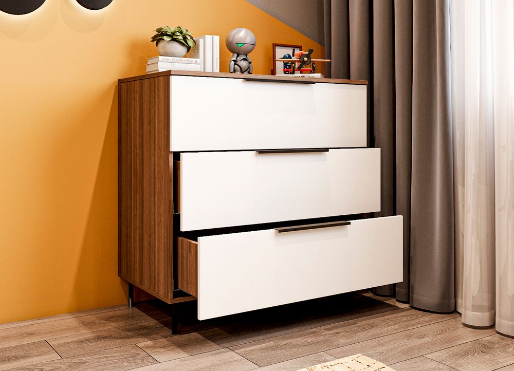 МС Роза Комод 900 Орех Франклин/Ройс Пудра скин