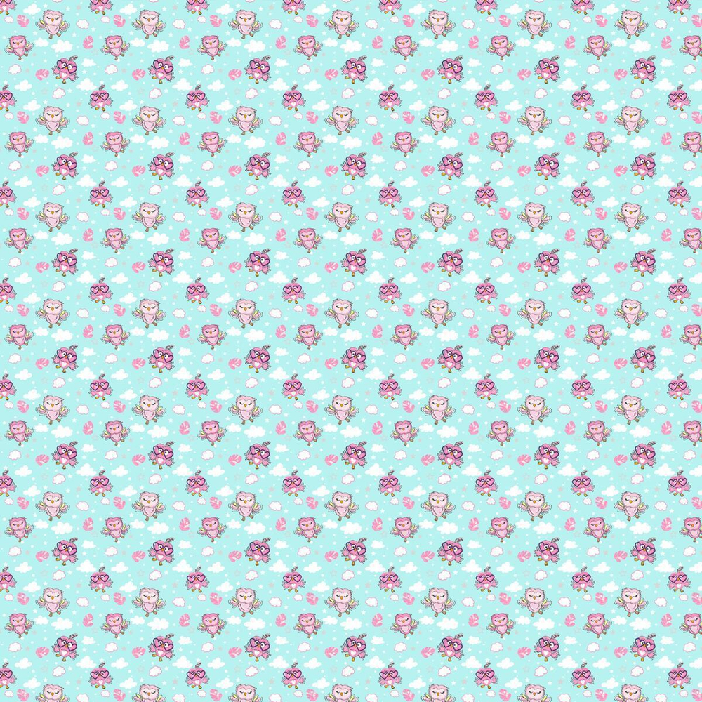 Ткань постельно-плательная Prival Перкаль-13177, 140г/м2, цвет голубой, 1.5х2м