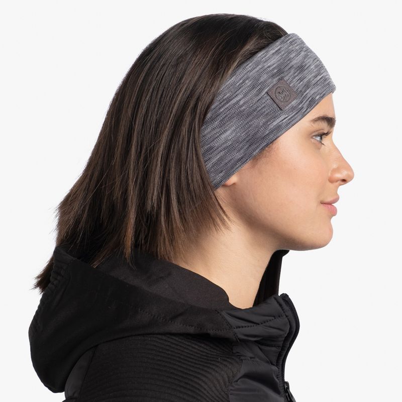 Шерстяная повязка на голову Buff Headband Midweight Wool Multistripes Fog Grey Фото 2