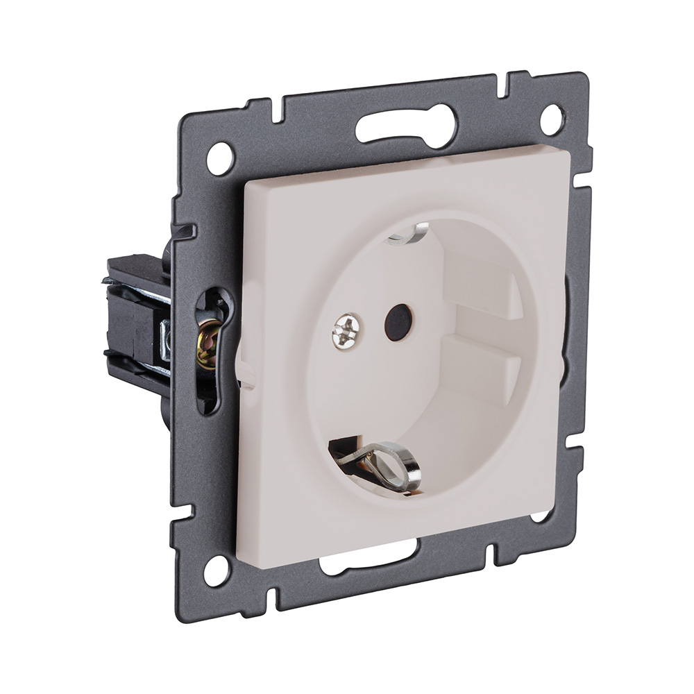Розетка штепсельная SCHUKO 16A/250 В, кашемир матовый Kollinger REA-002CM для Aspekt, Eleganz, Reflex