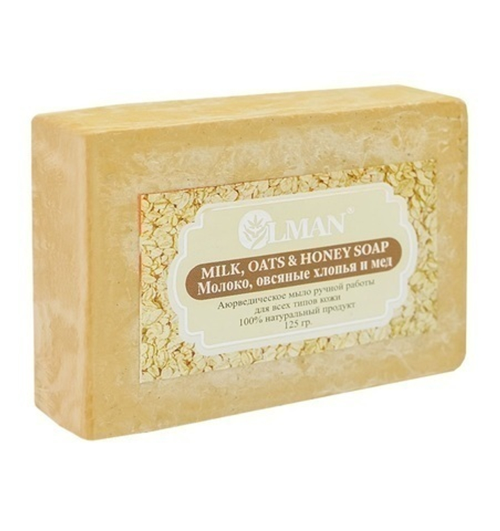 Мыло Olman Milk,Oats &  Honey Soap-молоко,овсяные хлопья и мед, 125 г