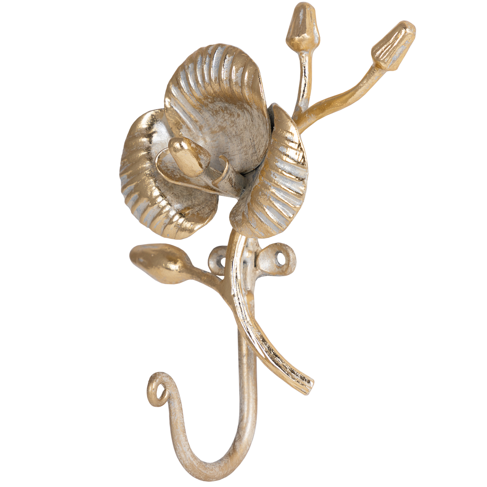 Настенный крючок Орхидея Джолли Айвори Мраморное золото