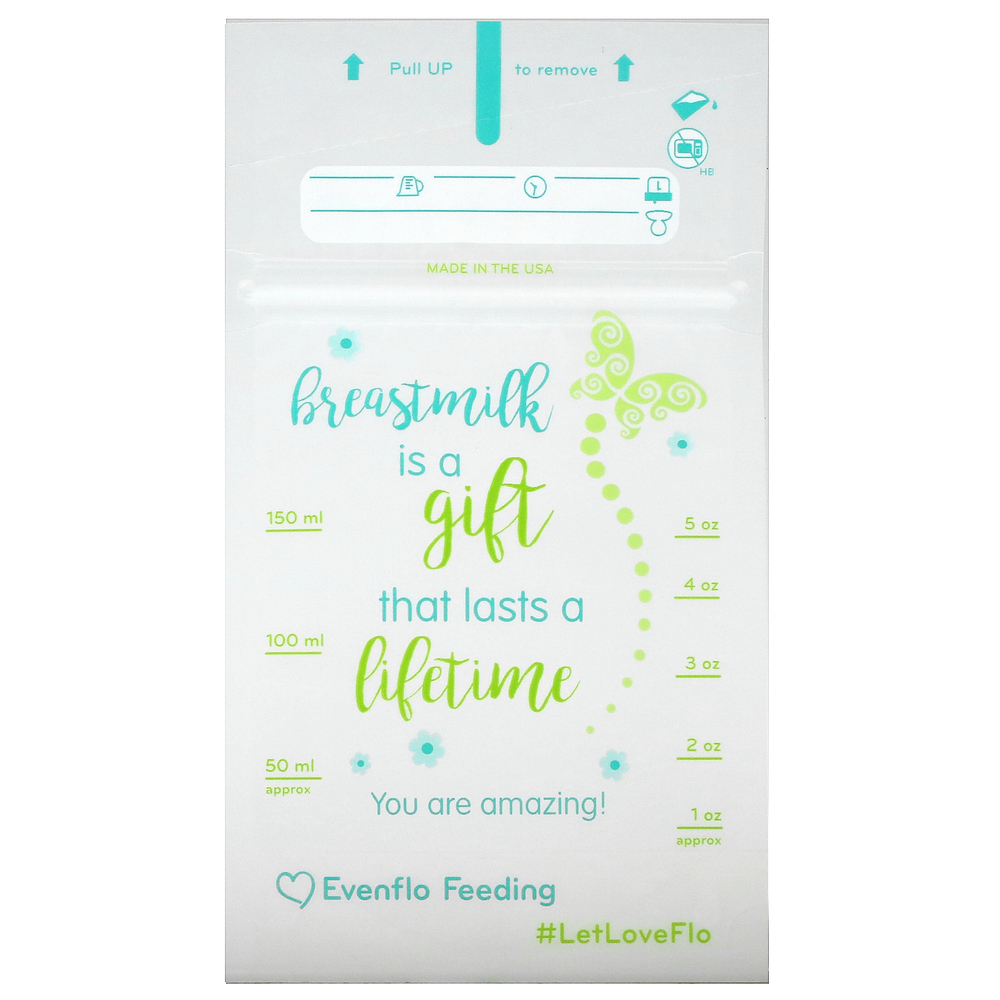 Evenflo Feeding, Улучшенные пакеты для хранения грудного молока, 50 пакетиков, по 150 мл (5 унций)