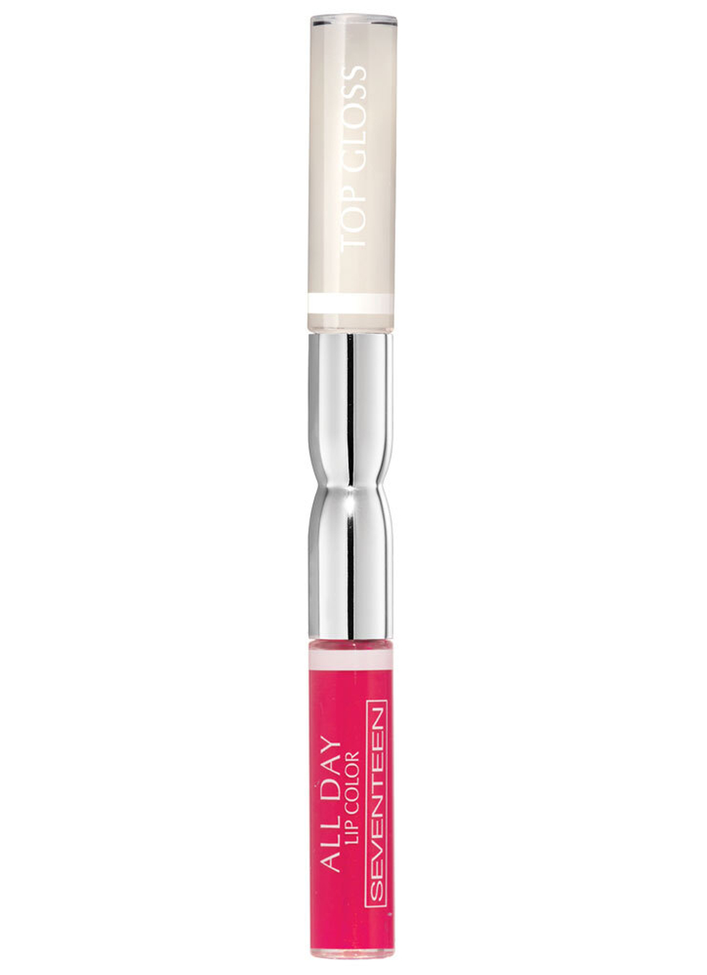 Seventeen Помада-блеск для губ All Day Lip Color&Top Gloss, жидкая, стойкая, тон №57, Розовая иллюзия, 7 мл