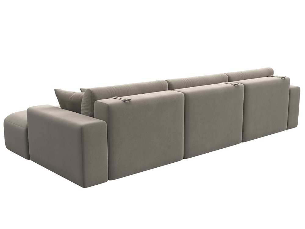 Диван угловой Лига-036 НПБ Классик Лонг правый угол МИКРОВЕЛЬВЕТ Бежевый