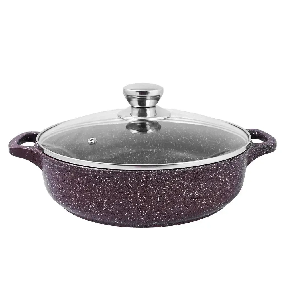 Жаровня а/пр литая 24см стекл/кр Доломит ТМ Традиция