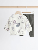 Толстовка и легинсы в комплекте для малышей Next 835-873, Белый, Темно-серый