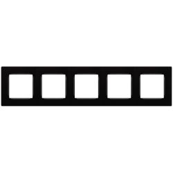 Рамка для розеток и выключателей ЭРА Серия 12 12-5205-06 на 5 постов, Классик, чёрный