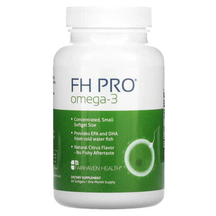 Рыбий жир и Омега 3, 6, 9 Fairhaven Health, FH Pro Omega-3, натуральный цитрус, 90 мягких таблеток