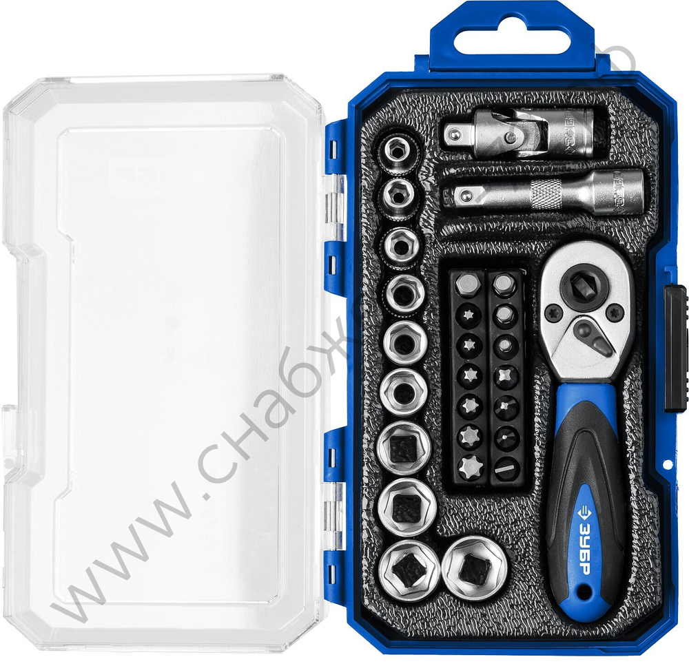 ЗУБР Компакт-27, 27 предм., универсальный набор инструмента, Профессионал (27642-H27)