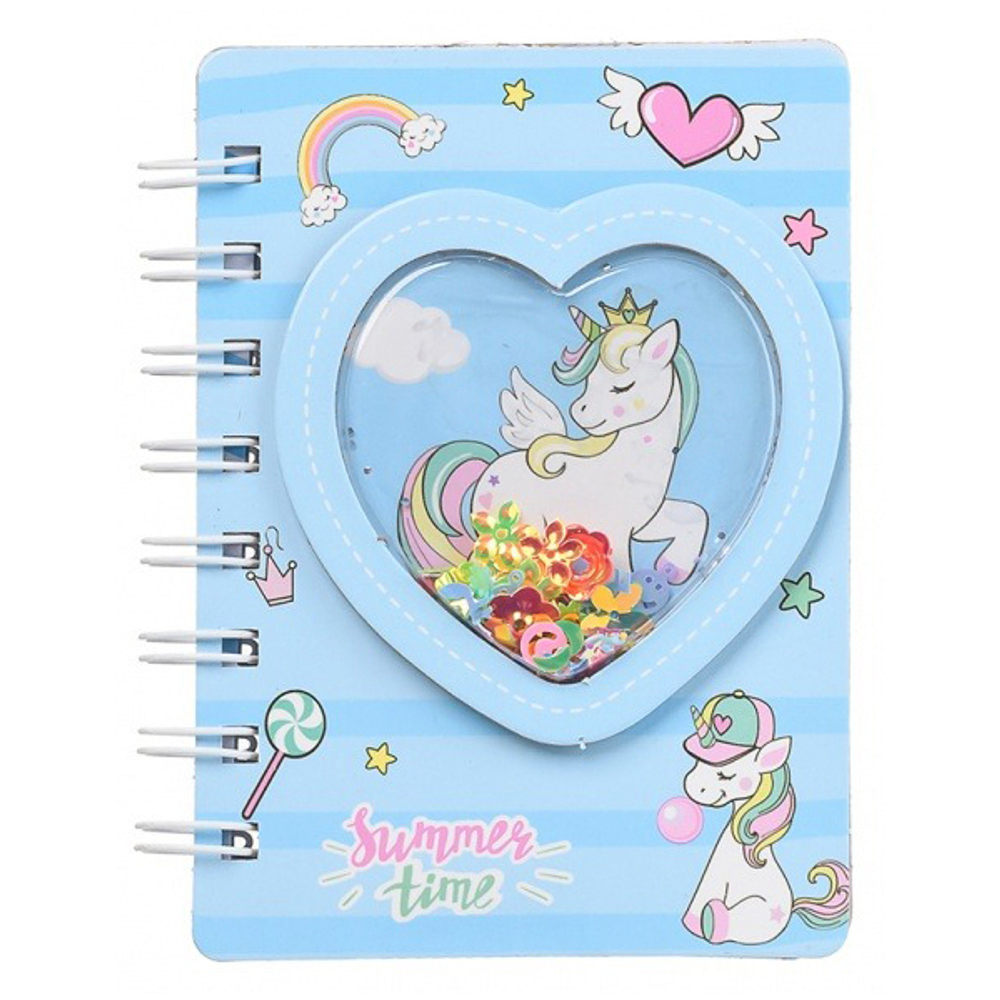 Блокнот детский Basir, формат А7, серия "Единорог", с фигурным декором, переплет 7БЦ, 12*8.5 см, 60 листов, 4 цвета ассорти