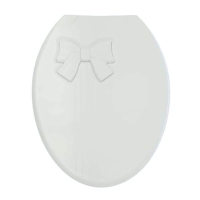 Крышка унитаза "КОМФОРТ ЛЮКС", белый / белый бант РП-811