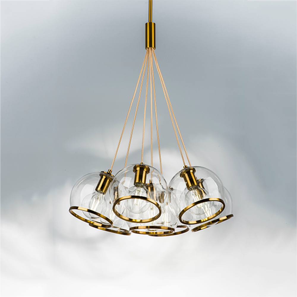 729071 Люстра SFERICO 7х40W E27 ЛАТУНЬ/ПРОЗРАЧНЫЙ