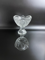 Креманка хрустальная с декором, алмазная грань, СССР винтаж 1970-1990 гг