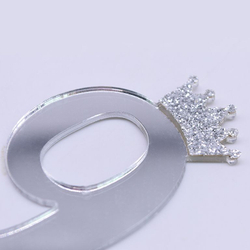 Топпер акриловый «Цифра 2» (6,2 см, серебряный)