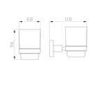 Стакан для зубных щеток с держателем WONZON & WOGHAND EASY, Хром (WW-8121)