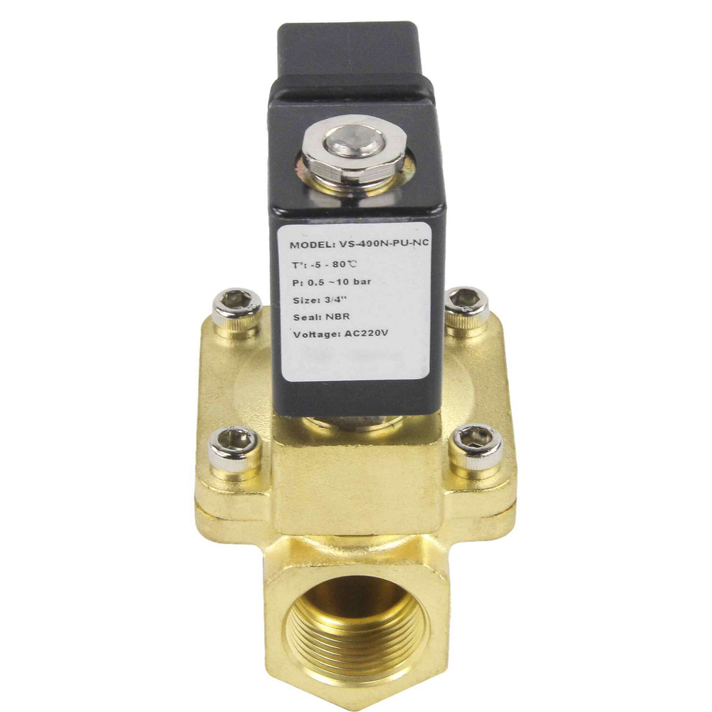 Two way normally closed indirect acting electric solenoid valve Elephant VS2W-400N-PU-NC G NBR 24V, body material - brass, seal - NBR