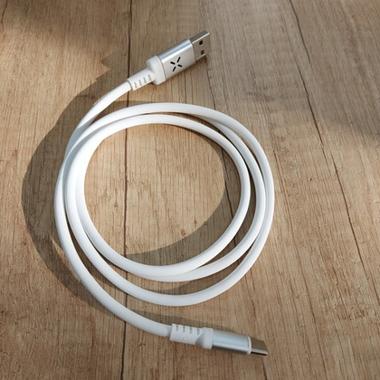 USB cable Type-C светящийся голос.упр. white Full Power