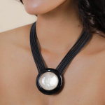 Колье Nature Bijoux, Saint Honore, с рогом и ракушкой Capiz в смоле, NB26.1-15-43710 (черный)