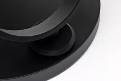 "Олимп" стол журнальный раздвижной из HPL 80-131х131см, Н43,5, цвет столешницы мрамор "Каррара"