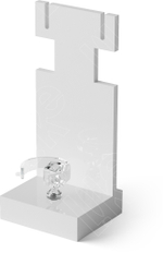 Подставка акриловая для гарнитура/2 прорези/2 выемки/кольцедержатель/ПЭТ карман/Н-90 мм.