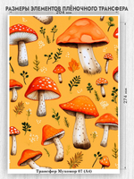 Трансфер для декупажа переводной рисунок для поверхностей мухомор 007