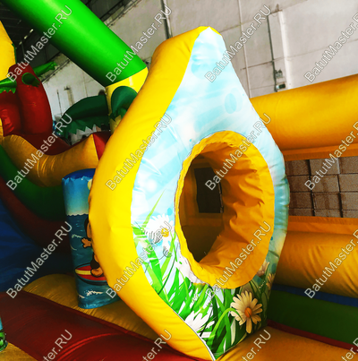 Батут с горкой "В гостях у жирафа", 8*4*5 м