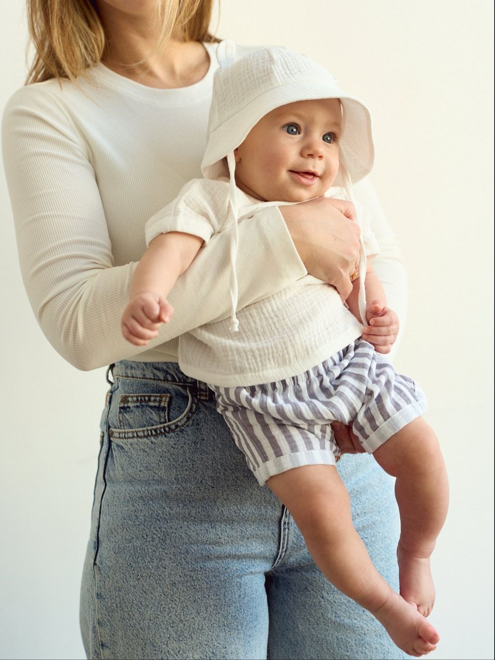 Шорты муслиновые "Полоска Жемчуг" 0+