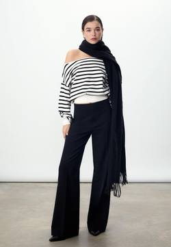 STRADIVARIUS Шарф из начесаных ниток, черный