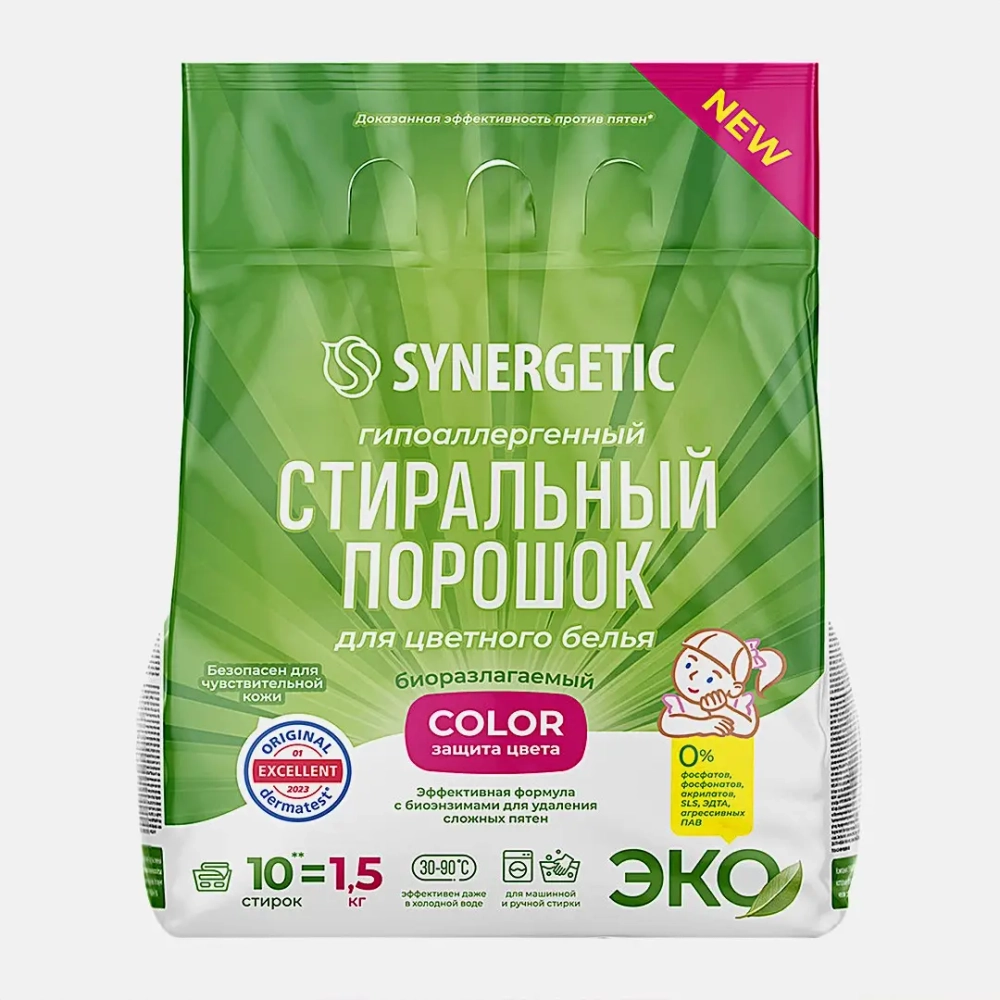 Стиральный порошок Synergetic Color для цветного белья 1.5кг