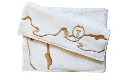 Полотенце маxровое 100x150 Garda Decor Мелодия белое 650г/м2
