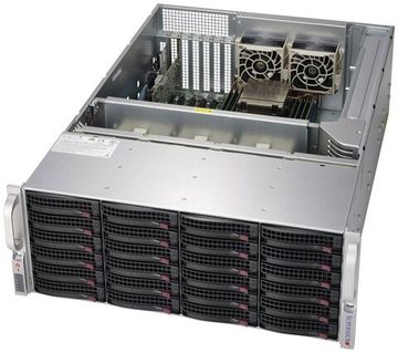 Сервер Supermicro SuperStorage 6049P-E1CR24H без процессора/без ОЗУ/без накопителей/количество отсеков 3.5" hot swap: 24/1 x 1200 Вт/LAN 10 Гбит/c